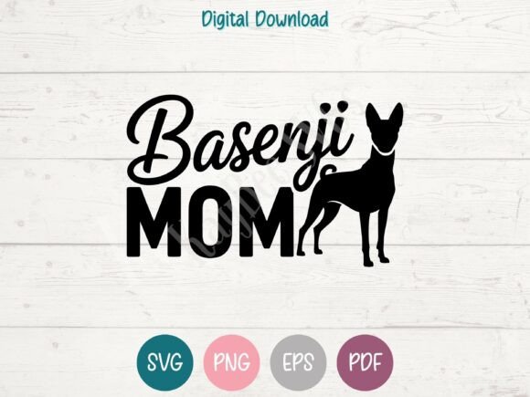 Basenji Dog Mom SVG for Embroidery Projects