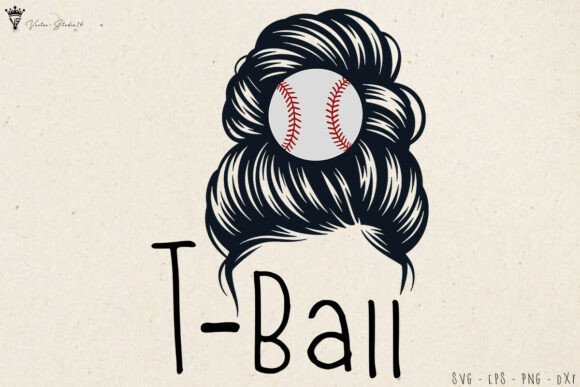 T Ball Messy Bun SVG: A Stylish Sports Mom Design